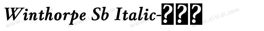 Winthorpe Sb Italic字体转换